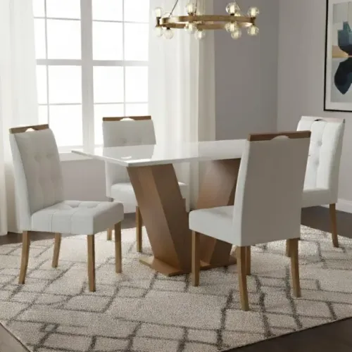 Mesa Jantar Classic 1,20m 4 Cadeiras 100% MDF Produto Novo!! Pronta Entrega!!