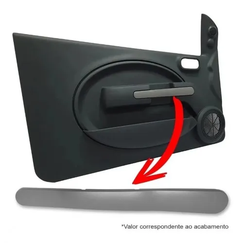 Moldura Puxador porta novo Uno Vivace Cinza dianteiro com vidro eletrico unidade