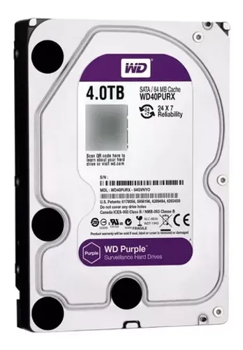 Hd 4 teras  Disco rígido interno Cftv Western Digital Purple  - indicado pela intelbras