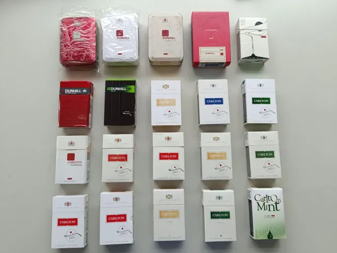 Coleção Maços e Cigarreiras Vintage Carlton Dunhill Vazias