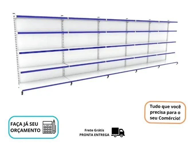 Gondola de Aço 5 Bandejas Branca 30s40