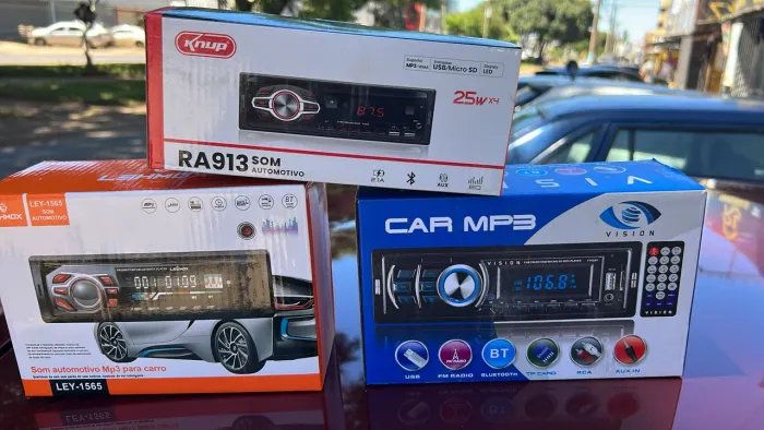 AUTO RÁDIO BLUETOOTH MP3, SD CARD, USB, RCA, FM, CLOCK, LCD