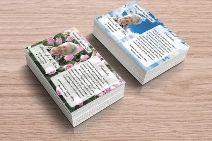 Santinhos de luto personalizado homenagem 