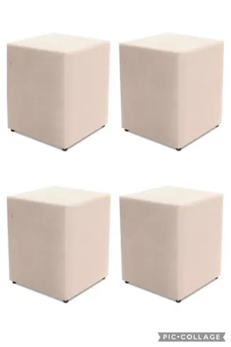 Puff de corino branco usados 