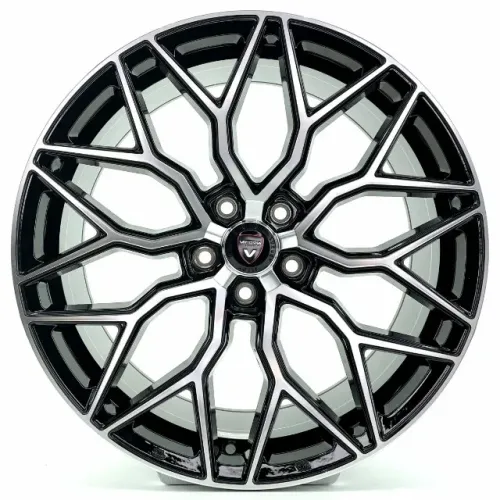 JOGO DE RODAS VITTORIA WHEELS DETROIT ARO 19X8,5 E 9,5 PRETA DIAMANTADA 5X112 ET 40 E 45