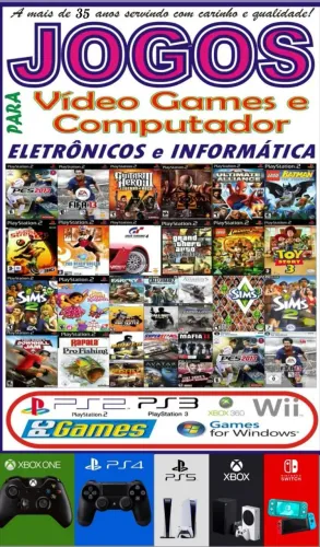 Jogos para Vídeo Games: Xbox 360, PlayStation, Nintendo, PC, PSP.