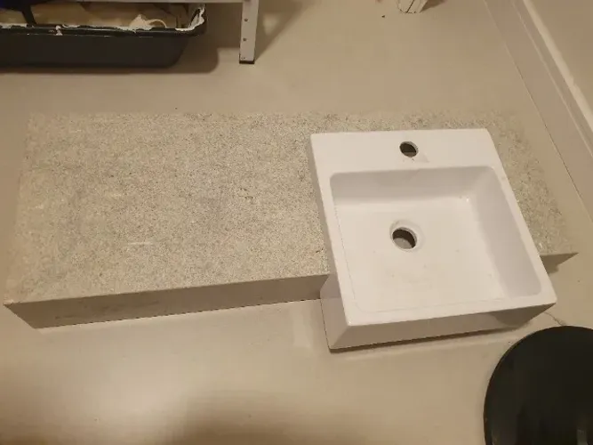 Cuba de banheiro com mármore 