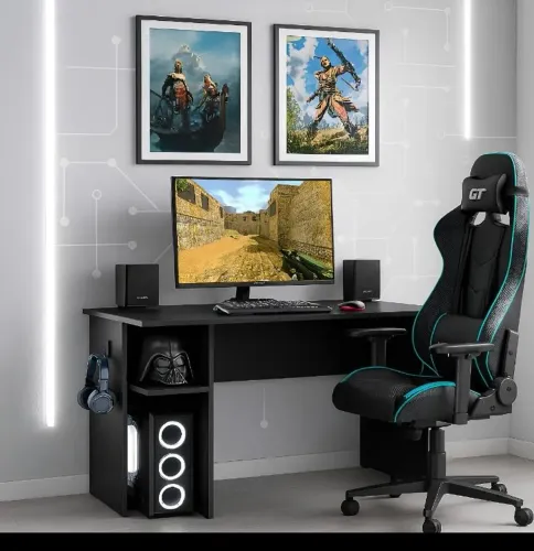 Mesa Gamer Preto Fosco