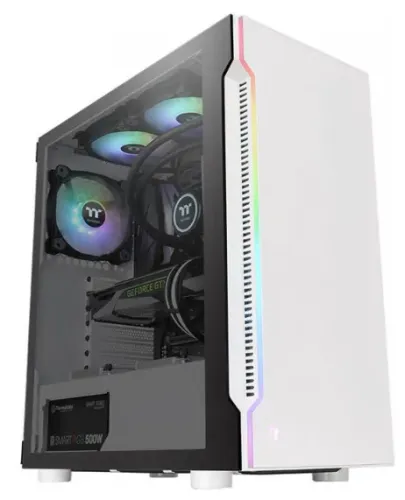 Gabinete Thermaltake H200 TG RGB Branco Lateral Vidro Temp (sem filtro), CA-1M3-00M1WN-00