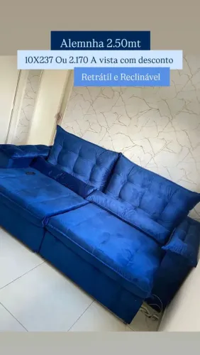 Sofá Alemnhã 2.00mt retrátil e reclinável