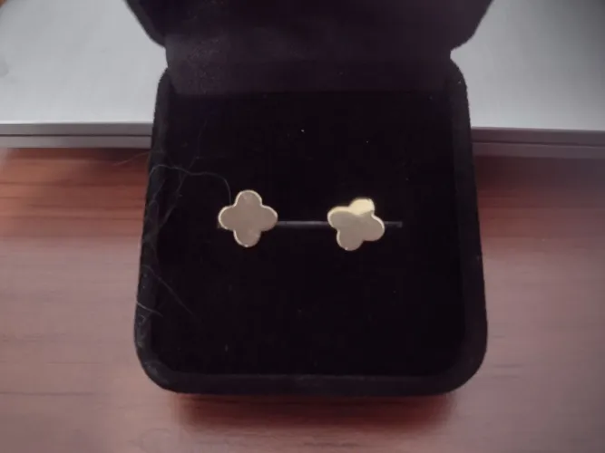 Brincos Trevo Ouro 18k