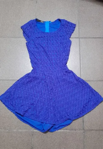 Macacão Azul de Renda tamanho P