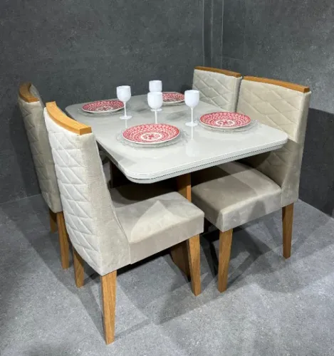 Mesa de Jantar com 4 Cadeiras 120x80 Novo Fazemos entrega