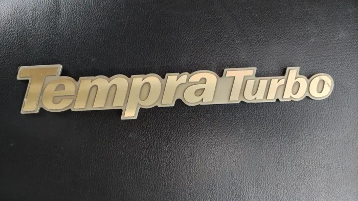 EMBLEMA TEMPRA TURBO ORIGINAL DE ALUMÍNIO.RARIDADE!