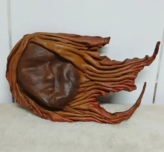 Máscara em Couro com Semblante de Rosto Arte Popular Vale Jequitinhonha