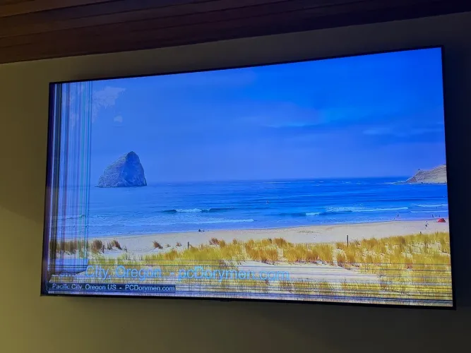Tv 82 tela com linhas 