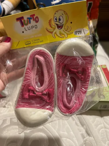 Meia com solado LUPO tamanho 20/21 NOVO