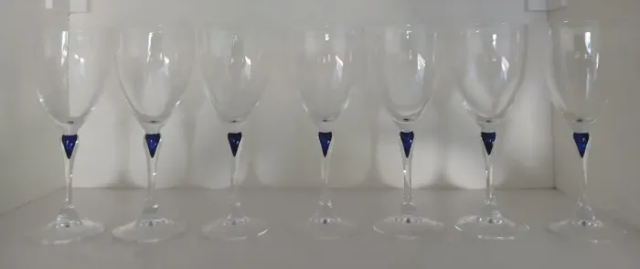  Antiguidade  Jogo de 7 Taças em Cristal D'arques 20 cm x 8 cm