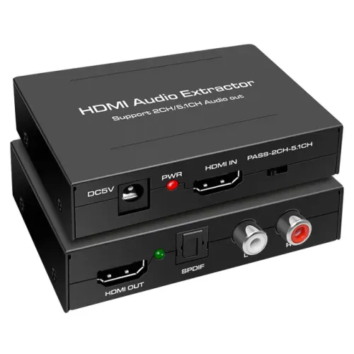 Extrator Conversor de Áudio HDMI para Óptico SPDIF 5.1CH RCA L/R - Extrair o Áudio do HDMI