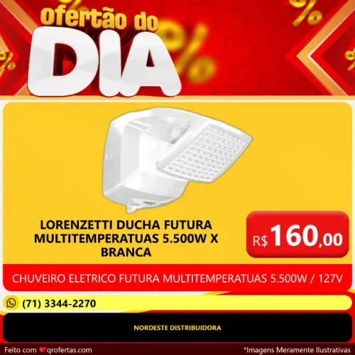 CHUVEIRO ELETRICO FUTURA MULTITEMPERATURAS 5.500W / 127V - DUCHA FUTURA MULTITEMPERATURAS 