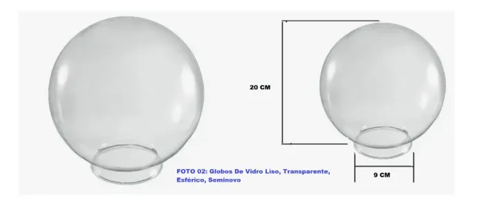 Globos De Vidro Para Luminárias, Transparente, Seminovo