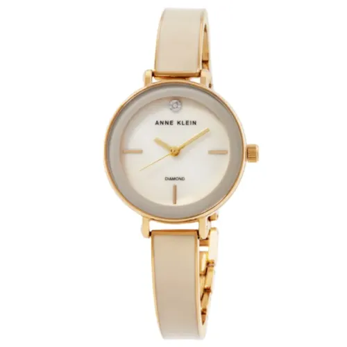 Relógio Feminino Anne Klein Dourado Madrepérola acompanha Pulseira Elegante Luxo