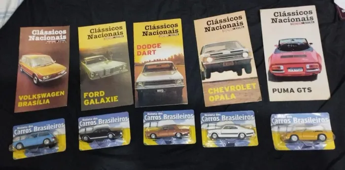 Lote Miniaturas Carros Nacionais do Brasil c/ Fascículos