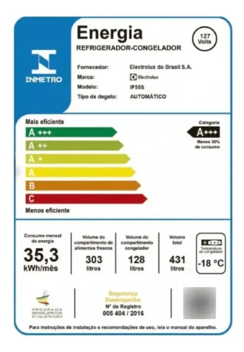 Geladeira Duplex Frost Free Electrolux Inverter 431L If55S 