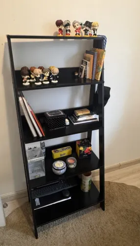 Estante Preta 5 Prateleiras - Ótimo para Livros