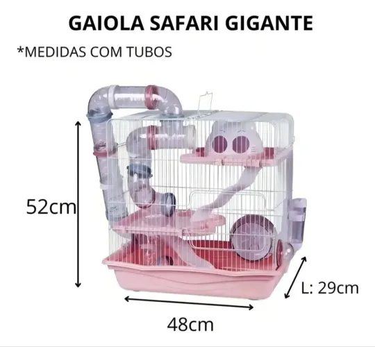 Gaiola hamster com acessórios e brindes