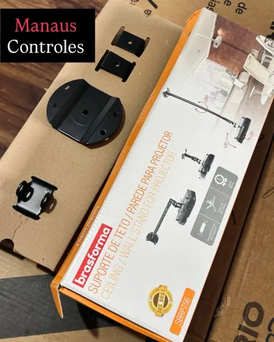 Suporte de Projetor Brasforma 3 em 1 com Ajuste de Altura