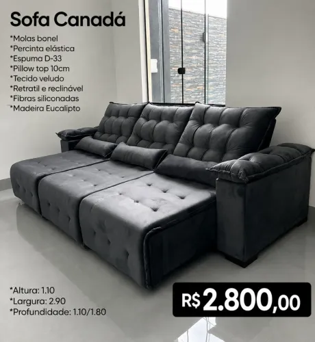 Sofá Retrátil reclinável Canadá 2.90m