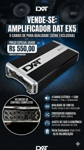 Módulo Amplificador DAT EX5 Exclusive Series - 5 Canais (Qualidade SQ)