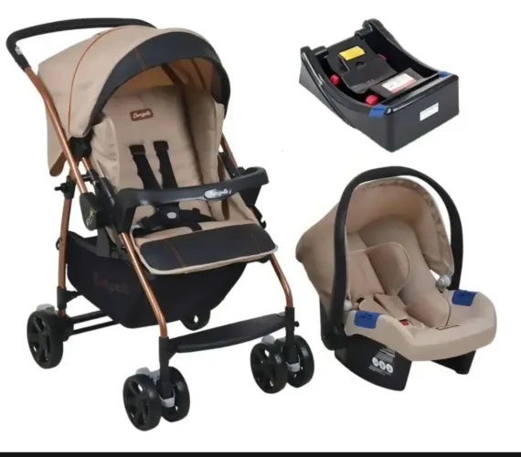 Carrinho de bebê + bebê conforto + base.