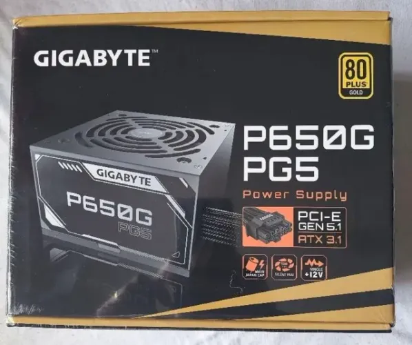 Fonte Gigabyte P650G PG5 650W 80 PLUS Gold PFC Ativo N0VA