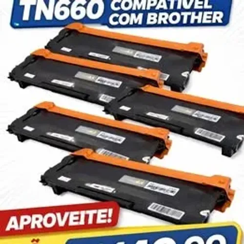kit com 5 unid. de Toner TN660 comp. com Brother- Evolut