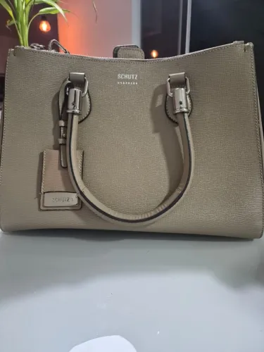 Bolsa Feminina Schutz Lorena Couro Legítimo Nude/Bege