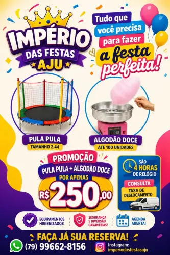 Alugamos pula pula algodão doce