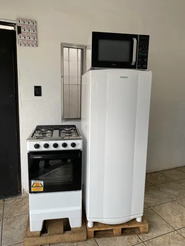 Geladeira C/ Fogão E Microondas SEMI NOVOS + Mangueira e Registro - ENTREGO 