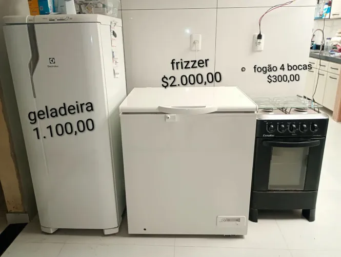 Geladeira l, freezer e fogão