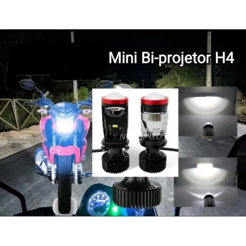 Lâmpada H4 projetor para farol de moto bem forte-top 6.000k 15,000 lumes luz branca 12v