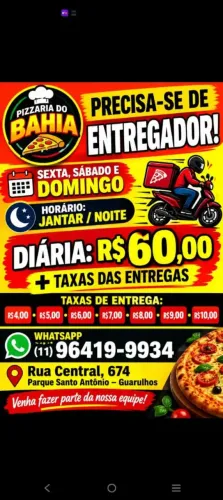 Pizzaria do Bahia em Guarulhos rua central 