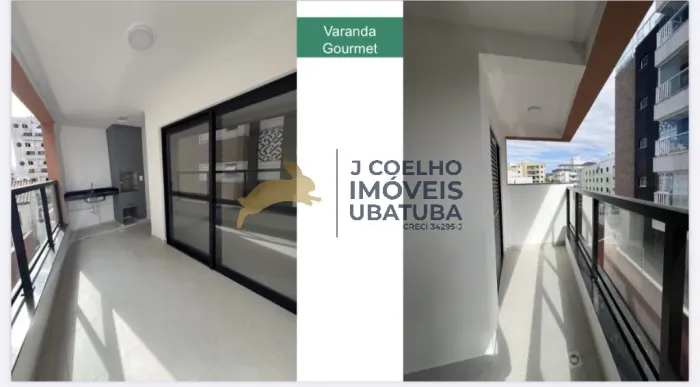 Apartamento novo com 2 suítes e varanda gourmet e piscina na Praia do Itaguá - Ubatuba SP