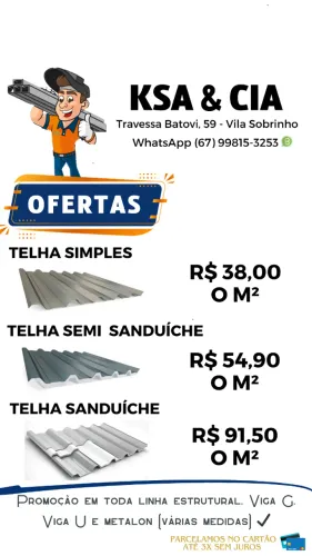 TELHAS GALVALUME, SANDUÍCHE E SEMI SANDUICHE