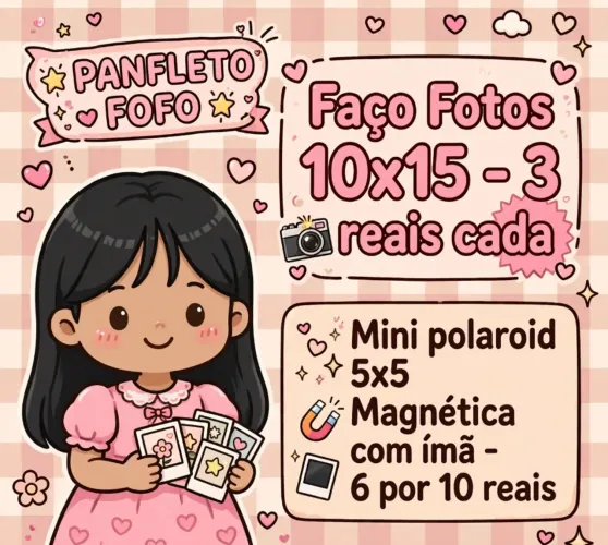 Fotos mini polaroide e fotos 10x15 tradicionais