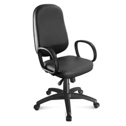 Cadeira Presidente Baixa Lisa Braço Corsa Preta Conforto Ergonômica Modelo 30101