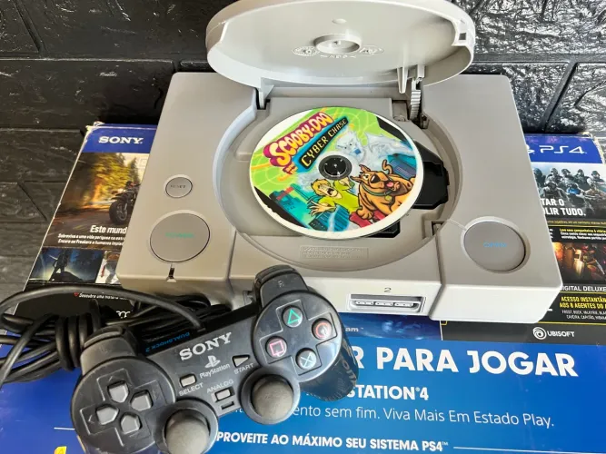 PlayStation 1 leitor funcionando 