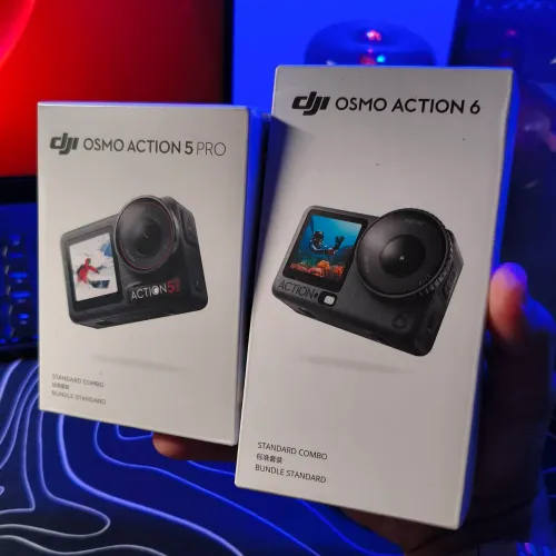Câmera de Ação Dji Osmo Action 6 e Action 5 Pro.