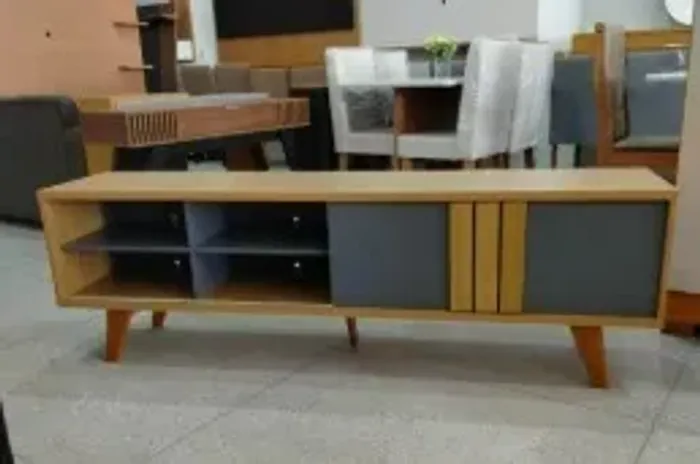 Rack Bancada para tv Paraty 100% MDF - Cinamomo/Off White - PERMOBILI - Permóbili