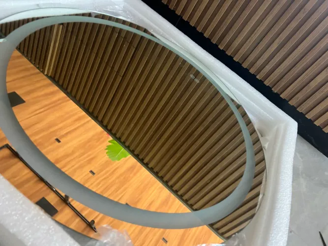 Vidro redondo grande com led e anti-borro